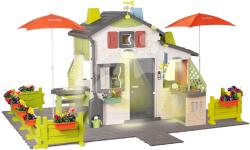 Smoby Casă cu grădină mare Friends House DeLuxe Life Smoby extensibilă și cu refreshments sub umbrele (SM810250-G) Casuta pentru copii