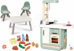 Smoby Set bucătărie cu loc de ședere Cherry Kitchen Smoby cu funcții electronice și masă, cu 2 scăunele și accesorii alimentare (SM310914-10) Bucatarie copii