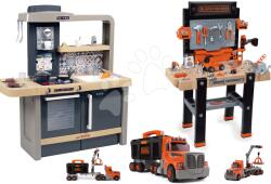 Smoby Set bucătărie electronică cu înălțime reglabilă Tefal Evolutive New Kitchen Smoby și atelier de lucru electronic cu camion și valiză (SM312308-1) Bucatarie copii