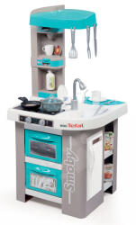 Smoby Set bucătărie de jucărie Tefal Studio Bubble Smoby turcoaz electronică cu barbotare magică și roboți de bucătărie Tefal (SM311023-12) Bucatarie copii