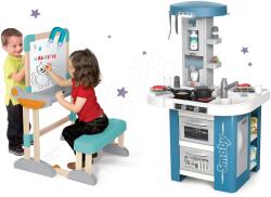 Smoby Set bucătărie cu echipament tehnic Tech Edition Smoby electronică cu bancă de scris și desenat magnetică/pentru cretă (SM311049-23) Bucatarie copii