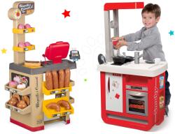Smoby Set bucătărie electronică de jucărie Bon Appetit cu aparat de cafea Smoby și patiserie cu cozonac Baguette&Croissant Bakery (SM310819-1) Bucatarie copii