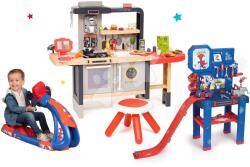 Smoby Set restaurant cu bucătărie electronică Chef Corner Restaurant Smoby și atelier de lucru Cars cu simulator electronic (SM312303-33) Bucatarie copii