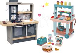 Smoby Set bucătărie electronică cu înălțime reglabilă Tefal Evolutive New Kitchen Smoby și stand de înghețată cu vafe și electrocasnice (SM312308-19) Bucatarie copii