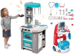Smoby Set bucătărie Tefal French Touch Smoby electronică cu efecte sonore și cărucior medical cu sunet şi lumină (SM311023-4) Bucatarie copii