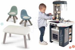 Smoby Set bucătărie cu loc de stat Tefal Studio Kitchen 360° Smoby electronică, cu sunete realiste, masă KidTable cu 2 scaune (SM311056-18) Bucatarie copii
