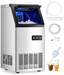 VEVOR Szabadon álló jégkockakészítő 49, 9 kg/nap LED kijelző ipari jégkészítő (SYYTSFBZBJX2K2Z8U001V2)