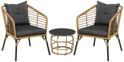 AOSOM 3 részes kerti bisztró szett ülőgarnitúra étkezőgarnitúra kerti szett szürke