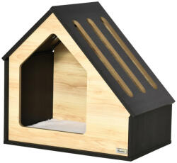 AOSOM Kutyaház, macskaház párnával 60x40x59, 2 cm kisállat barlang ferde tetővel kistestű kutyáknak 8 kg-ig