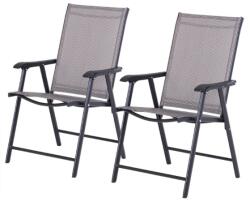 AOSOM Összecsukható kerti szék karfával 2 darabos szett