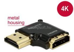 Delock adapter Gyors-sebességű HDMI Ethernettel - HDMI-A anya > HDMI-A apa 4K 90 fokos bal fekete (DL65660) (DL65660)