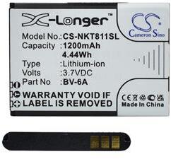 Cameron Sino Li-Ion akku (3.7V/1200mAh, Nokia BV-6A kompatibilis) FEKETE (CS-NKT811SL) (CS-NKT811SL)