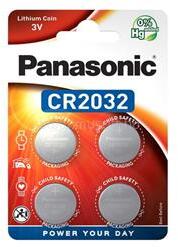Panasonic gombelem (CR2032EL/4BP, 3V, lítium) 4db/csomag (CR2032/4BP-PR) (CR2032/4BP-PR)