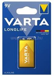 VARTA LONGLIFE tartós elem (6LR61, 9V, alkáli) 1db/csomag (VARTA_M070110) (VARTA_M070110)
