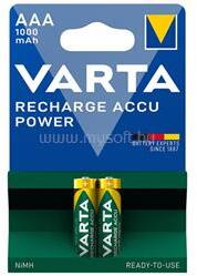 VARTA RECHARGE ACCU POWER elem (AAA, 1.2V, 1000mAh Ni-MH, újratölthető) 2db/csomag (VARTA_05703301402) (VARTA_05703301402)