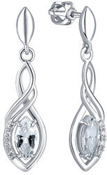 Soliter Brilio Silver Ezüst függő fülbevaló kristályokkal 436 001 00573 04