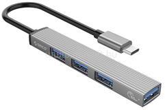 ORICO AH-13-GY-EP USB3.0 Hub (4 port, Bemenet: USB-A, Kimenet: 1xUSB-A 3.0, 3xUSB-A 2.0, ezüst) (ORICO-AH-13-GY-EP-HW) (ORICO-AH-13-GY-EP-HW)