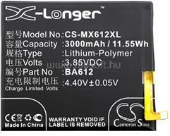 Cameron Sino Li-Polymer akku (3.85V/3000mAh, Meizu BA612 kompatibilis) FEKETE (CS-MX612XL) (CS-MX612XL)