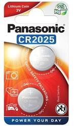 Panasonic gombelem CR2025, lítium, 2db/csomag (CR-2025EL/2B) (CR-2025EL/2B)