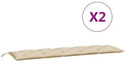 vidaXL 2 db bézs oxford szövet kerti padpárna 180 x 50 x 7 cm 315031 (315031)