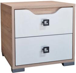 KringX Mary Éjjeliszekrény, 45x38x45 cm, Sonoma/Fényes fehér