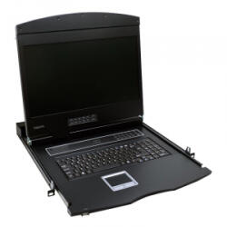 LogiLink KVM-konzol 19'-es képernyővel, VGA, USB-A, PS/2, QWERTY billentyűzet (LC902US) (LC902US)