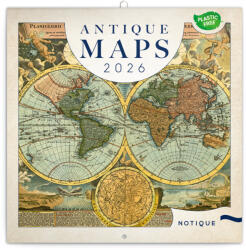 NOTIQUE Régi térképek 2026 jegyzetfüzet, 30 x 30 cm