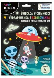 DERFORM Kidea 2 az 1-ben világítós képkarcoló és színező készlet - Űrlények (SCWKKKA) (SCWKKKA)