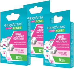 Gerovital Stop Acne ajándékcsomag: Mitesszer eltávolító csíkok, 8 csík + Mitesszer eltávolító csíkok, 8 csík + Mitesszer eltávolító csíkok, 8 csík