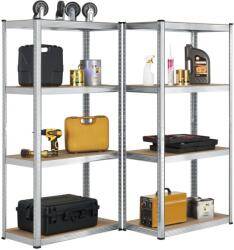 Juskys Set rafturi metalice Easy 2x, 160x80x40 cm, 4 polițe, 640 kg (21094) Raft