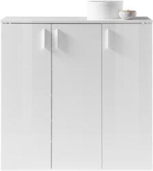 FIRSTLOOK Lincoln Cipős szekrény, 120x120x35 cm, 10 polc, 3 ajtó, Fényes fehér