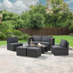 Juskys Salou rattan szett - fekete (300861)