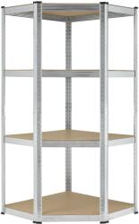 Juskys Sarokpolc - 160x75x40-75 cm - ezüst színű (21131)