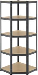 Juskys Sarokpolcos Basic 180x70x40 cm - szürke (21152)