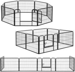Juskys Fém kennel kölyökkutyáknak - 160x160x60 cm (27191)