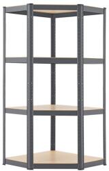 Juskys Sarokpolc - 160x75x40-75 cm - szürke (21164)
