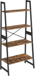 VASAGLE Könyvespolc 4 szintes 63x34x137 cm, rusztikus barna és fekete színben, (BCB020B01)