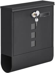 SONGMICS Modern postaláda újságtartóval- fekete (GMB020B02)