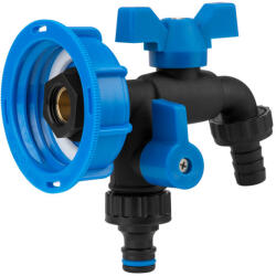 Bradas IBC tartály csatlakozó 3/4 csappal gyorscsatlakozóval + 5/8" tömlő kimenettel (IBCS60cs58t)