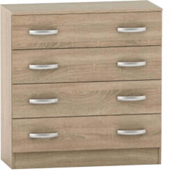 TEMPO KONDELA 4-Fiókos Komód, Tölgy Sonoma, Betty 2 Be02-007-00