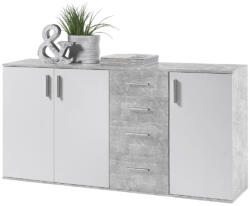 TEMPO KONDELA Komód, Fehér/Beton, Poppy 3