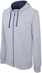 Kariban Férfi kapucnis pulóver Kariban KA466 Men'S Contrast Hooded Full Zip Sweatshirt -L, Oxford Grey/Navy