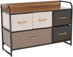 TEMPO KONDELA Komód Szövet Fiókokkal, Bézs/Barna, Hazel Typ 4