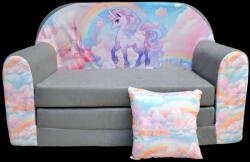  Kétszemélyes gyerek kanapé, kihajtható - Unikornis