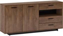 TEMPO KONDELA Komód, Bolzano Tölgy/Fekete, Delis G