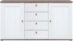 TEMPO KONDELA Komód, Canyon Fenyő/Sonoma Trüffel Tölgy, Teina Kom2D4S