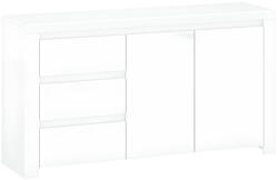 TEMPO KONDELA Komód 2D3S, Fehér Fényes, Lindy