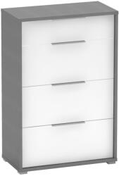 TEMPO KONDELA Komód Fiókokkal, Grafit/Fehér, Rioma New Typ 22