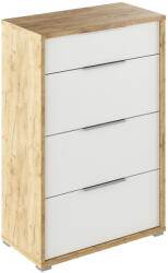TEMPO KONDELA Komód Fiókokkal, Artisan Tölgy/Fehér, Rioma Typ 22