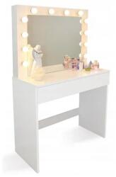 Chomik Măsuță Dressing Hollywood cu oglindă LED - Alb (PHO9452)